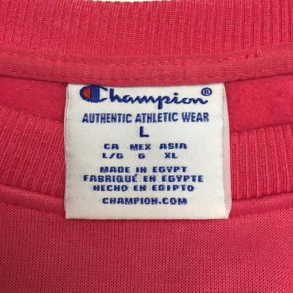 Champion Women's Pink Logo Sweatshirt Pullover Crew Neck size Large - Picture 5 of 9